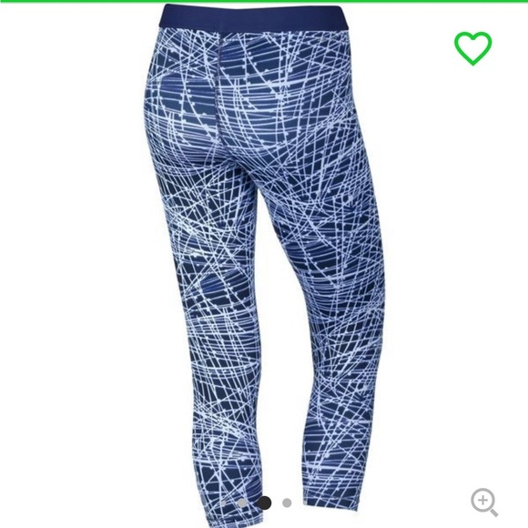 Nike Pro Cool Tracer Capri 3/4 Tights Deep Royal Blue/Game Royal/White - Picture 14 of 14